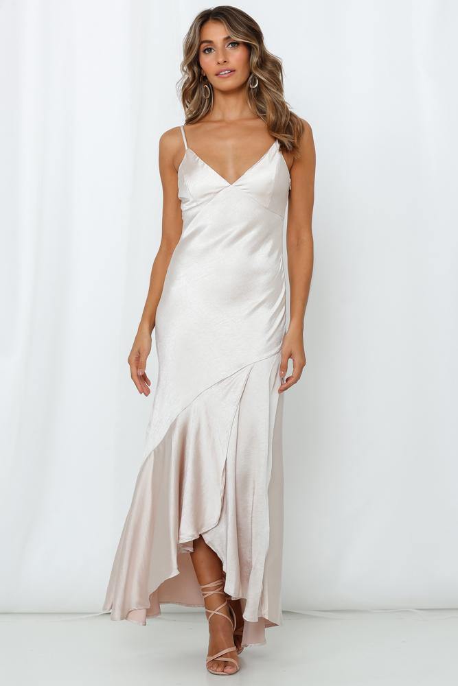 Heaven Help Me Maxi Dress Light Gold