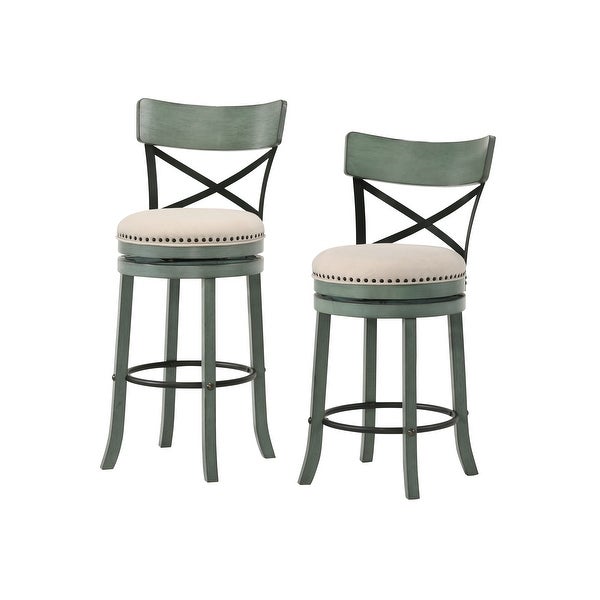 Furniture of America Heidi Modern Farmhouse Swivel Barstools Set of 2