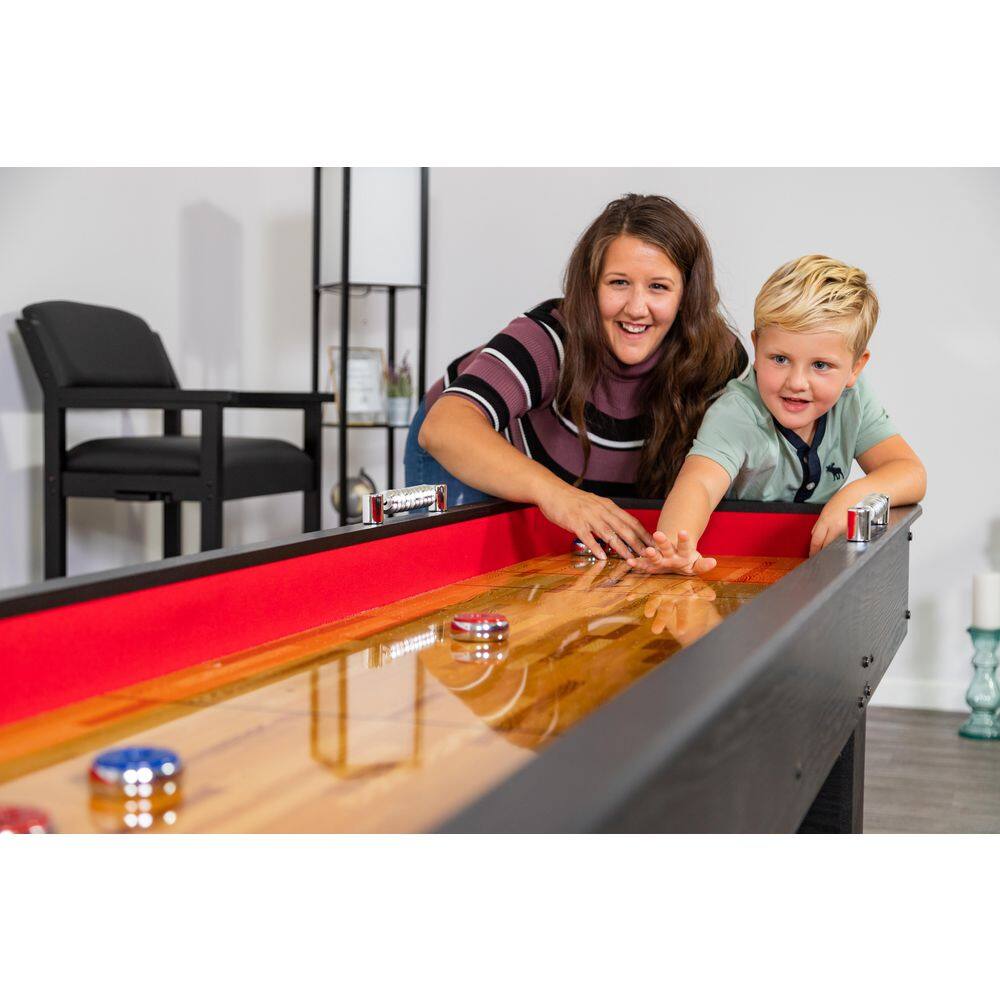 Hathaway Avenger 9 ft. Avenger Shuffleboard for Family Game Rooms with Padded Gutters Leg Levelers 8 Pucks and Wax BG1203