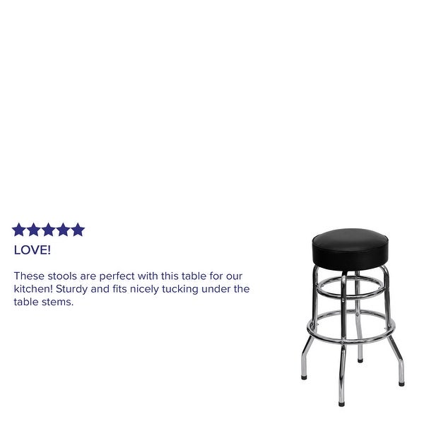 Double Ring Chrome Barstool