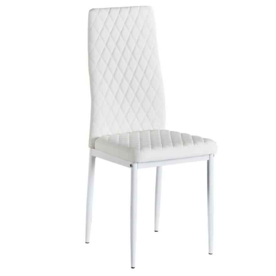 Modern minimalist dining chairs in White with set of 6