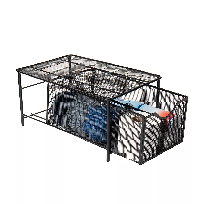 Mind Reader Network Collection 2-Compartment Sliding Basket Storage