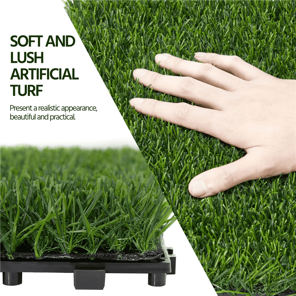 Topeakmart 27pcs Artificial Grass Interlocking Turf Tile Indoor/Outdoor, 12