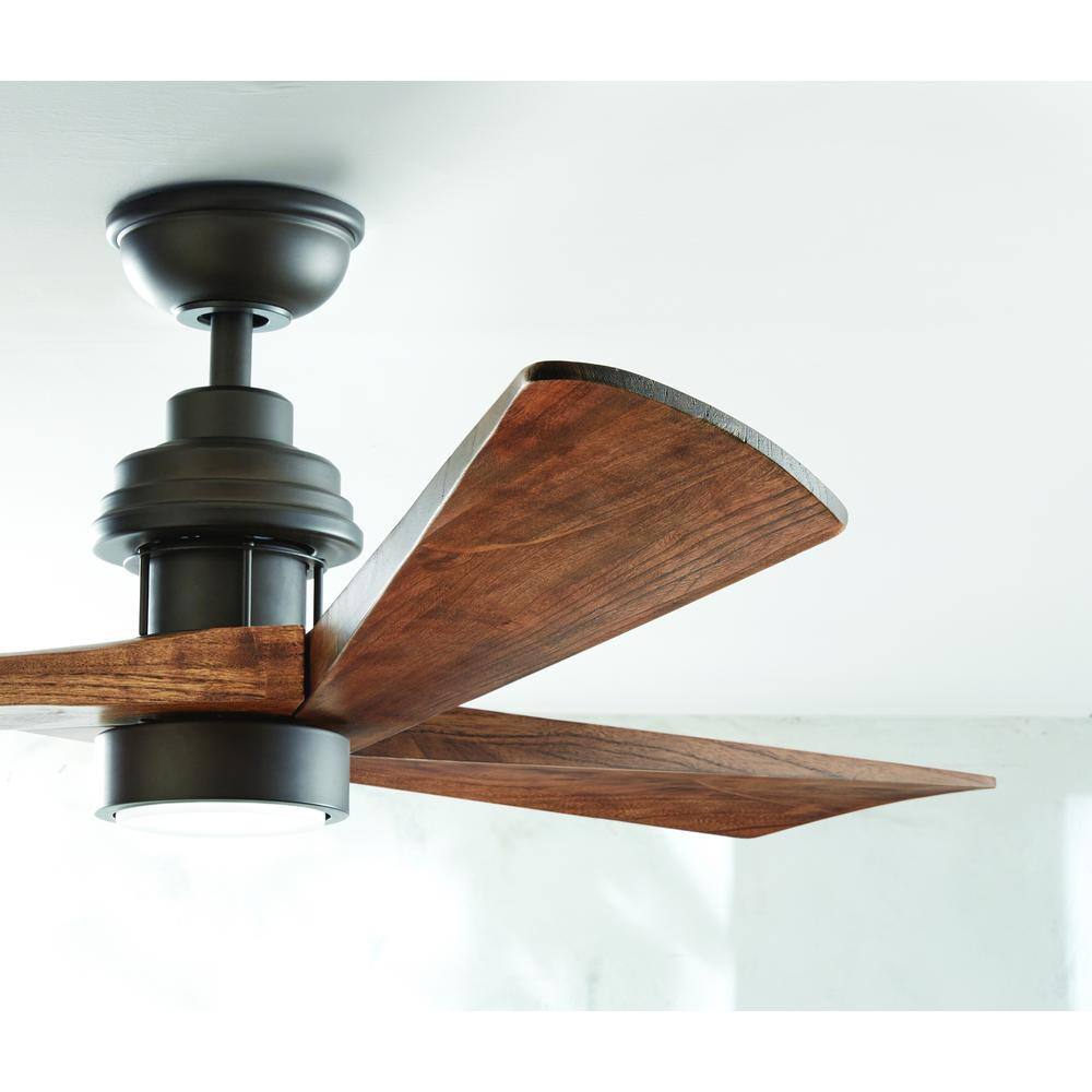 Home Decorators Collection Fortston 60 in. Integrated LED Espresso Bronze Ceiling Fan with Light and Remote Control AM175B-EB