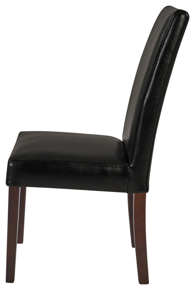 Agie Leather Chair  Black (Set Of 2)   Transitional   Dining Chairs   by Virgil Stanis Design  Houzz