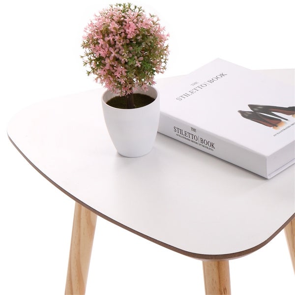 Portable Triangular End Table with 3 Supporting Feet