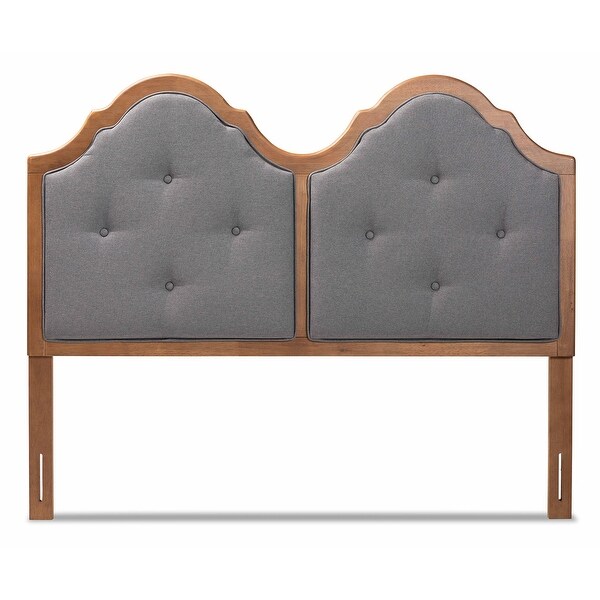 Falk Vintage Classic Fabric and Wood Arched Headboard in Grey - - 34237144