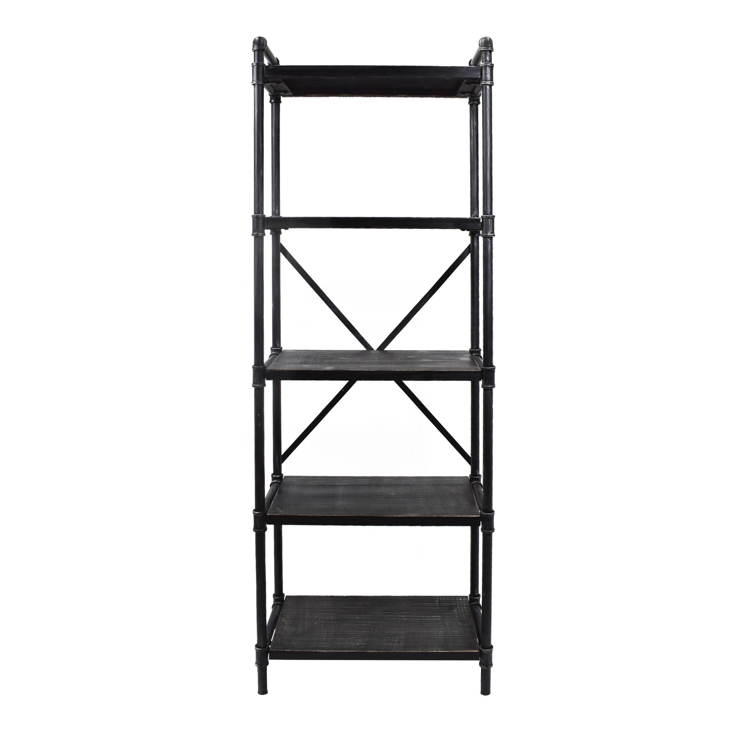 Lina Industrial Pipe Design 5-Shelf Etagere Bookcase