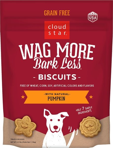 Cloud Star Wag More Bark Less Grain-Free Pumpkin Flavor Dog Treats