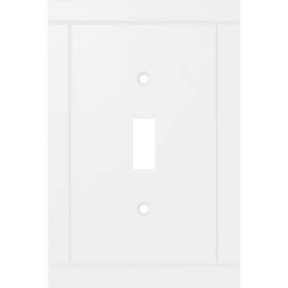 Hampton Bay Belfast Pure White 1-Gang Single Light SwitchToggle Wall Plate (3-Pack) W44652C-PW-K3