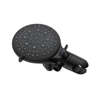 GIVING TREE 5-Spray Patterns 4.7 in. Wall Mount 2-in-1 Handheld Shower Head Replacement in Matte Black HDFFBT703PJ-MB