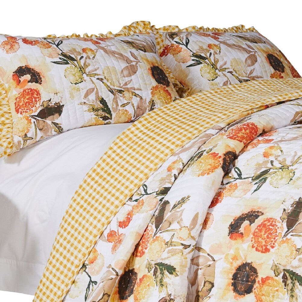 Kelsa  Pillow Sham  Cotton  Ruffled Border  Gold