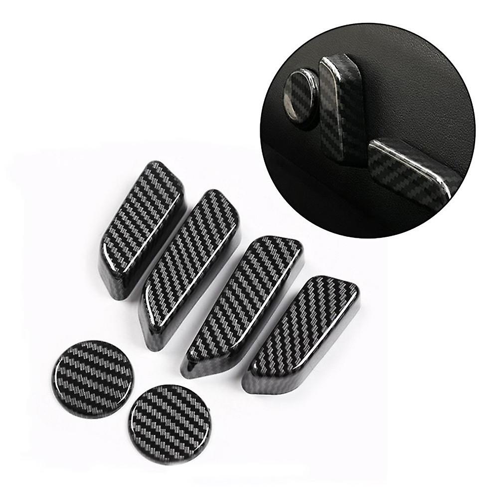 6pcs Seat Adjustment Switches Protective Decorative Stickers Carbon Fiber Pattern Compatible For Tesla Model 3