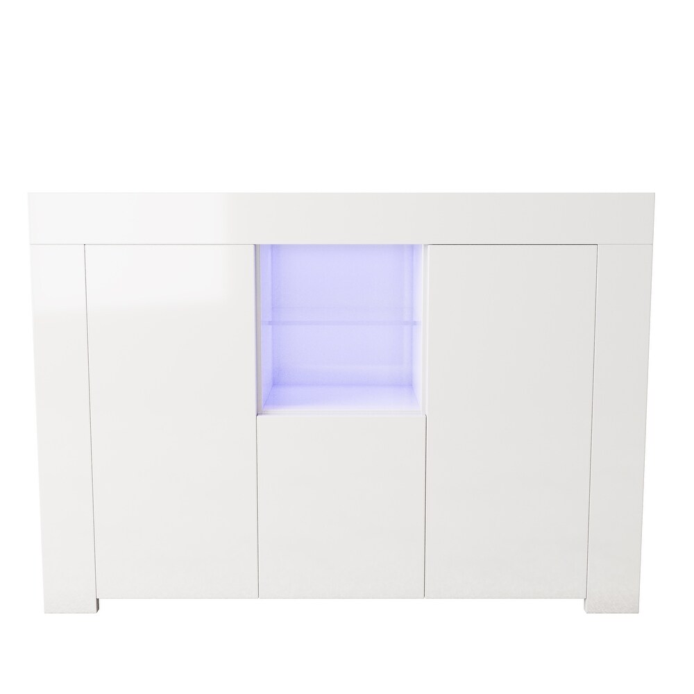 Modern Sideboard Storage Cabinet with LED Light