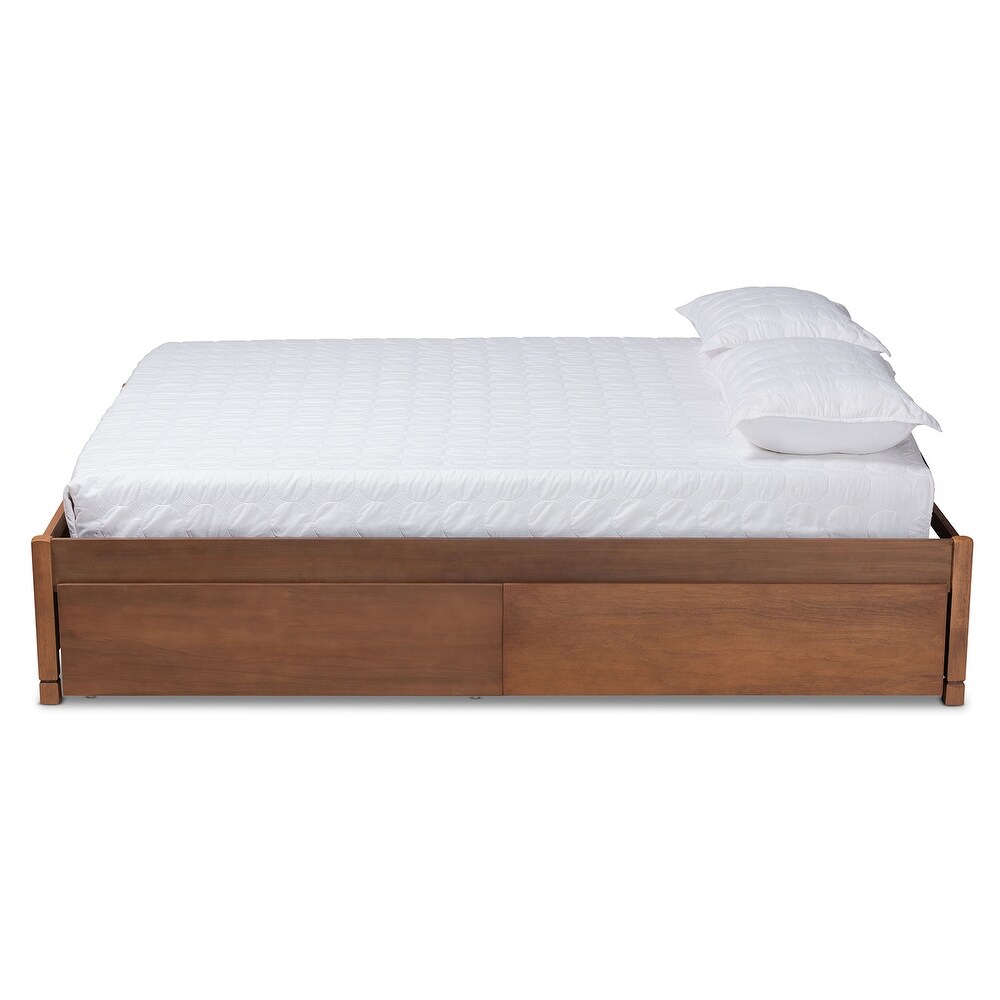 Yara Modern   Contemporary 4 Drawer Wood Storage Bed Frame(Platform)