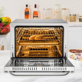 VEVOR Silver Countertop Oven Commercial Convection Oven 43 Qt Half-Size Conventional 1600 Watt 4-Tier Toaster RFXHLM40L110V9SYSV1