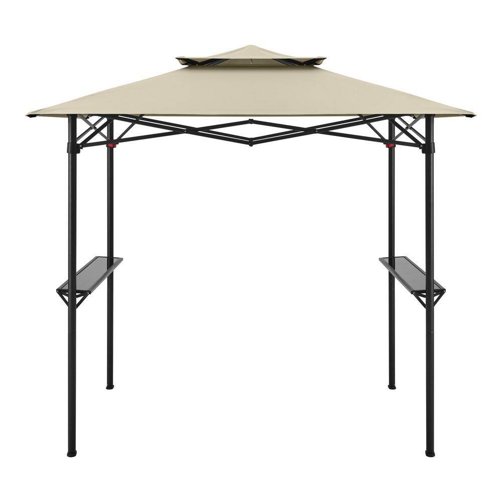 Hampton Bay 8 ft. x 5 ft. Khaki Instant Canopy Pop Up Grill Gazebo G40C