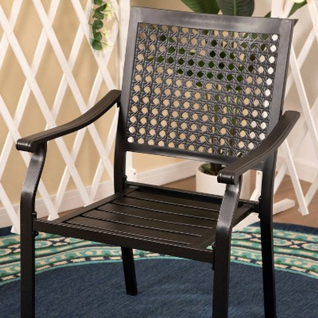 2pk Outdoor Metal Dining Chairs - Captiva Designs