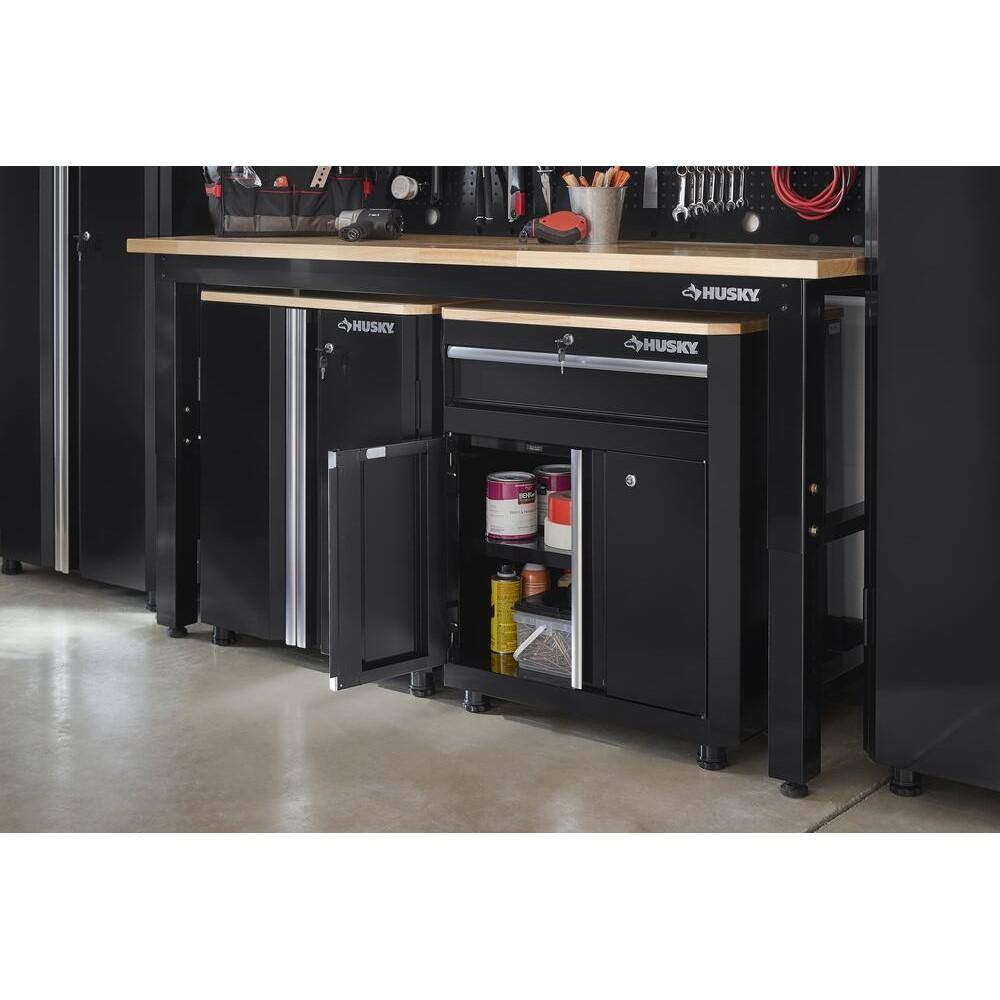 Husky 3-Piece Ready-to-Assemble Steel Garage Storage System in Black (72 in. W x 42 in. H x 24 in. D) G07205ST1-US