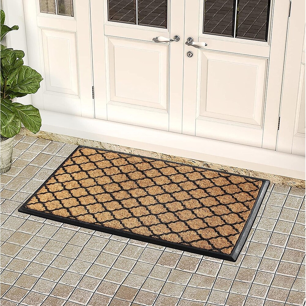 A1HC Natural Coir   Rubber Door Mat  30x48  Thick Durable Doormats for Outdoor Entrance