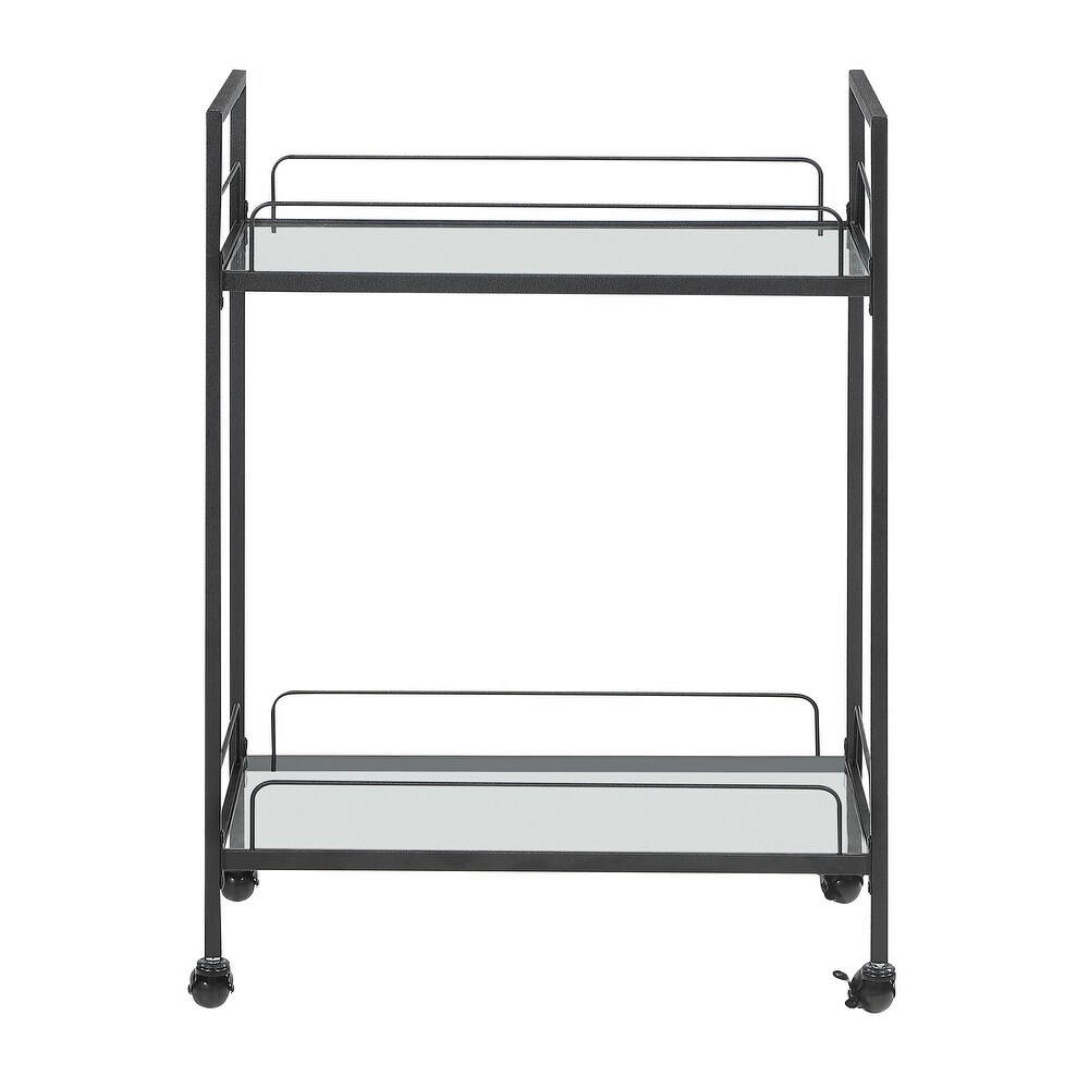 Coaster Furniture Curltis Clear and Black Serving Cart with Glass Shelves