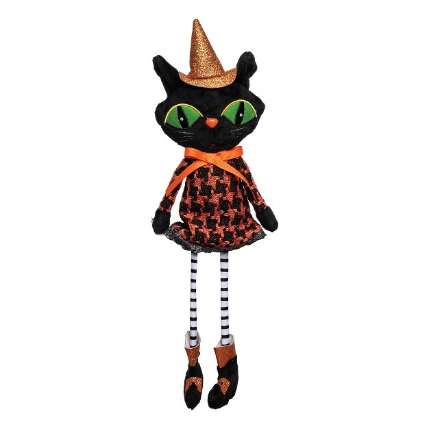 Gallerie Ii Cat Halloween Dangle Leg Shelf Sitter Figure Decor