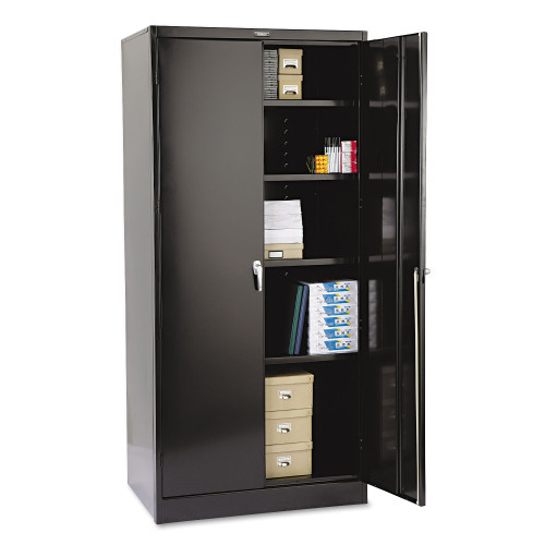 Tennsco 78 High Deluxe Cabinet， 36w x 24d x 78h， Black (2470BK)