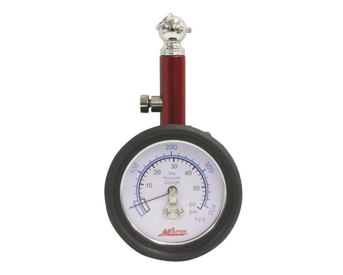 Milton Single Head Chuck Dial Tire Gauge with Deflator Valve - 0 -60 PSI - S-932