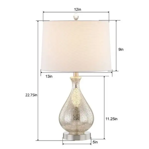 Maxax 22.75'' Clear Glass Table Lamp Set (Set of 2)