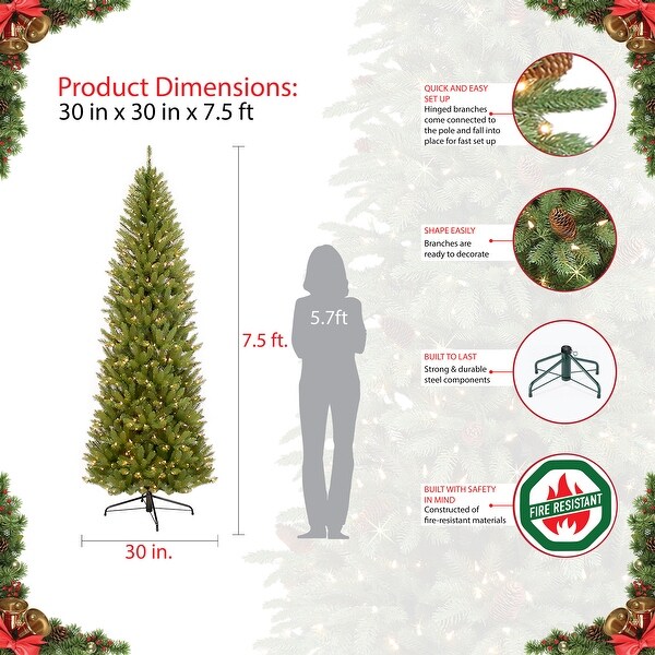 Puleo International 7.5 foot Prelit Artificial Christmas Tree