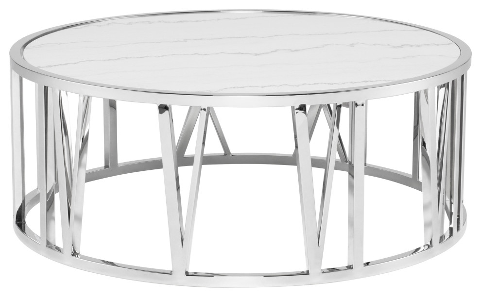 Roman Coffee Table  White   Coffee Tables   by Nuevo  Houzz