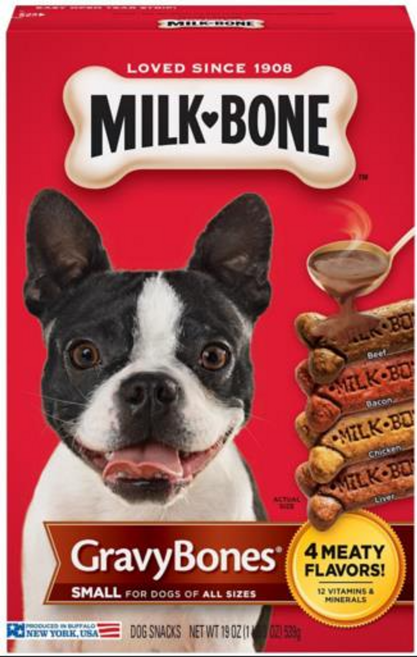 Milk Bones Gravy Bones Small/Medium Dog Biscuits， 19 oz