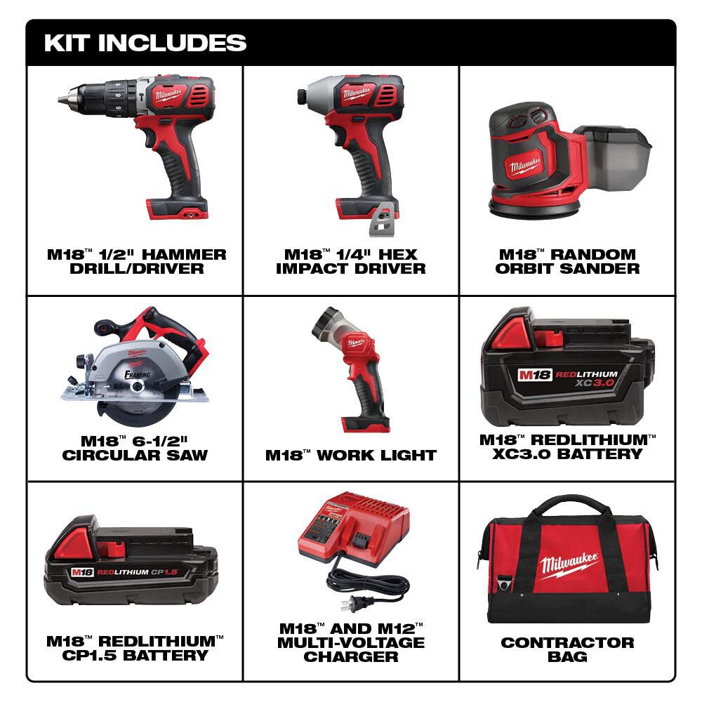 Milwaukee M18 5 Tool Combo Kit 2696-25 from Milwaukee