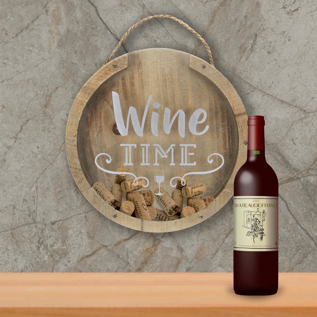 Northlight 12 Round Wine Time Cork Collector Wooden Hanging Wall Decoration