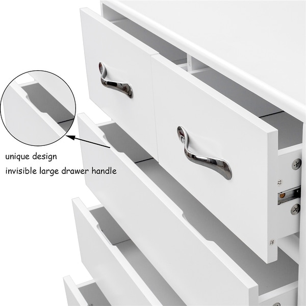 Six drawer Side Table-Grey，3 Times Painting Process，Simple design