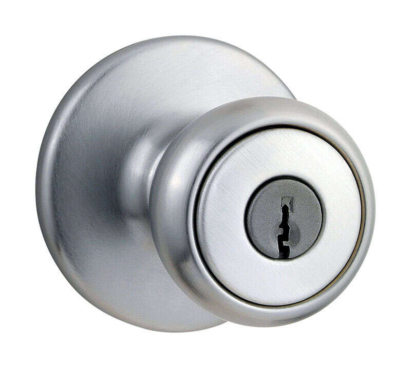 Kwikset Tylo Satin Chrome Entry Knobs 1-3/4 in.