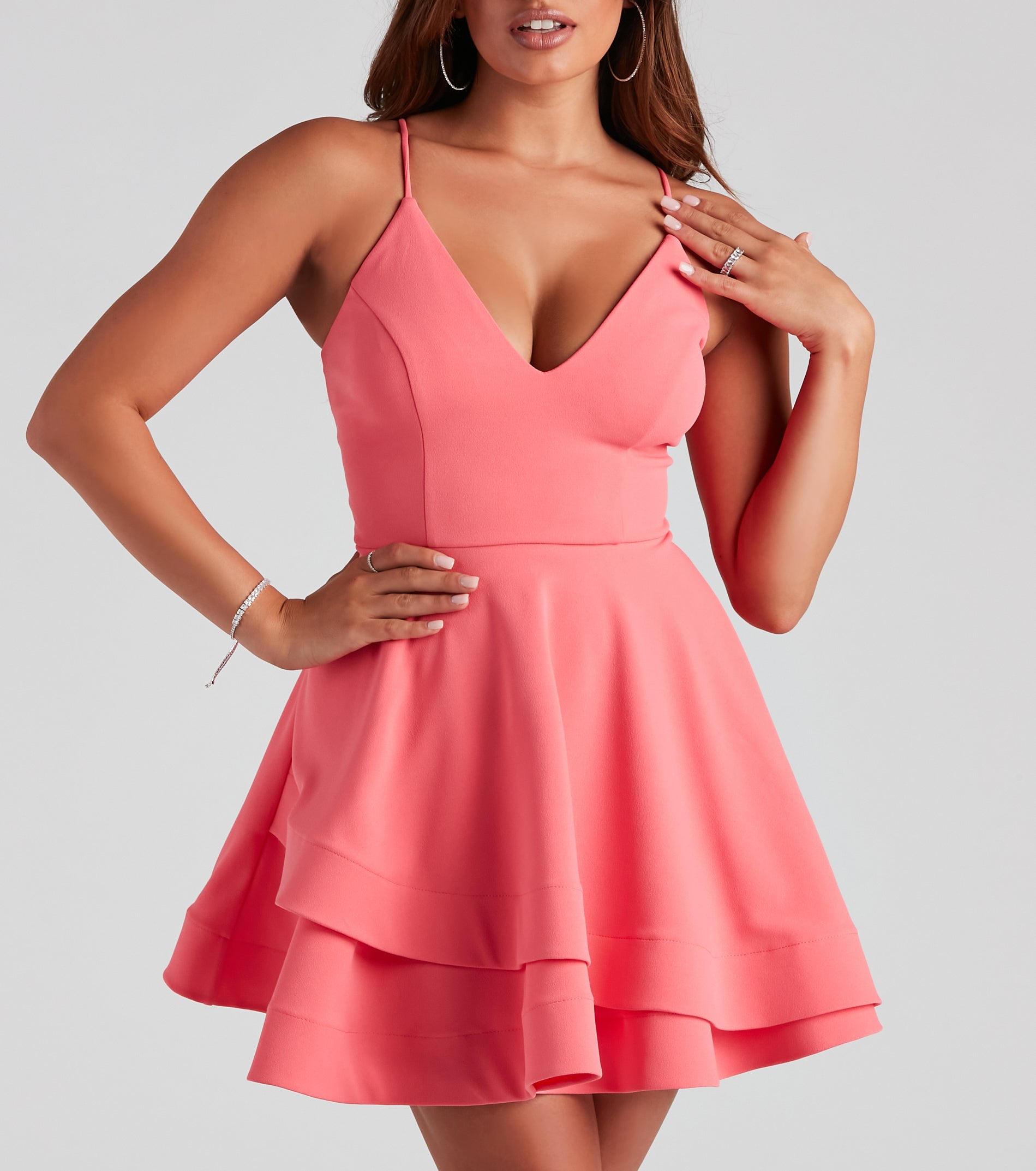 Isabella Lace-Up Back Skater Dress