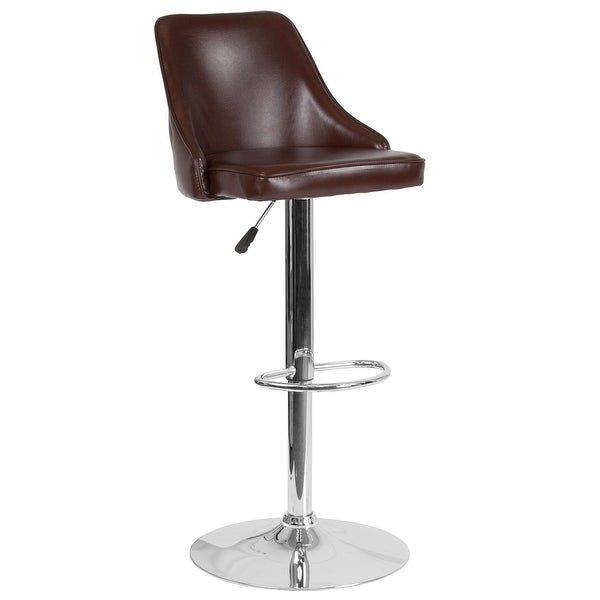 Modern Height-adjustable Chrome Barstool - 18