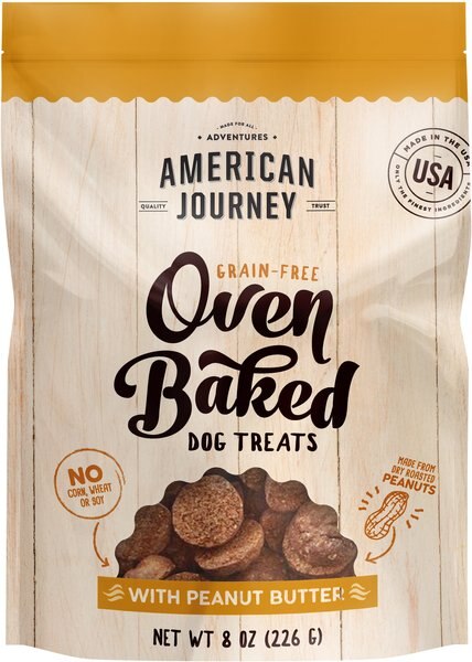 American Journey Peanut Butter Recipe Grain-Free Oven Baked Crunchy Biscuit Dog Treats