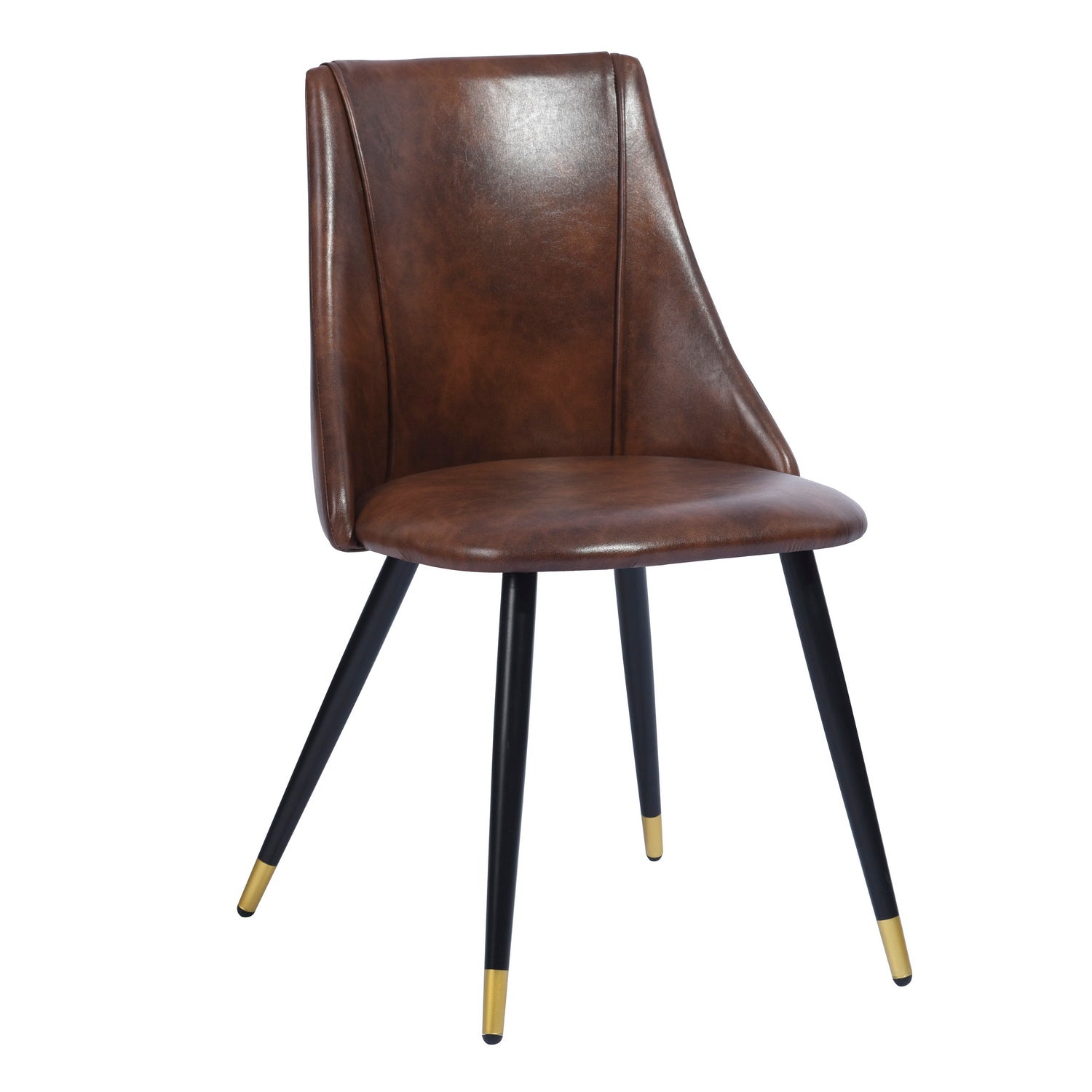 Homy Casa Dining Chairs Side Chairs Set of 2, Faux Leather, Dark Brown