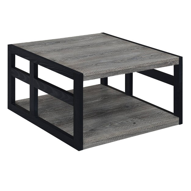 Monterey Square Coffee Table Weathered Gray black Breighton Home