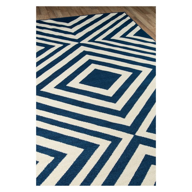 Navy Indoor outdoor Geometric Rug