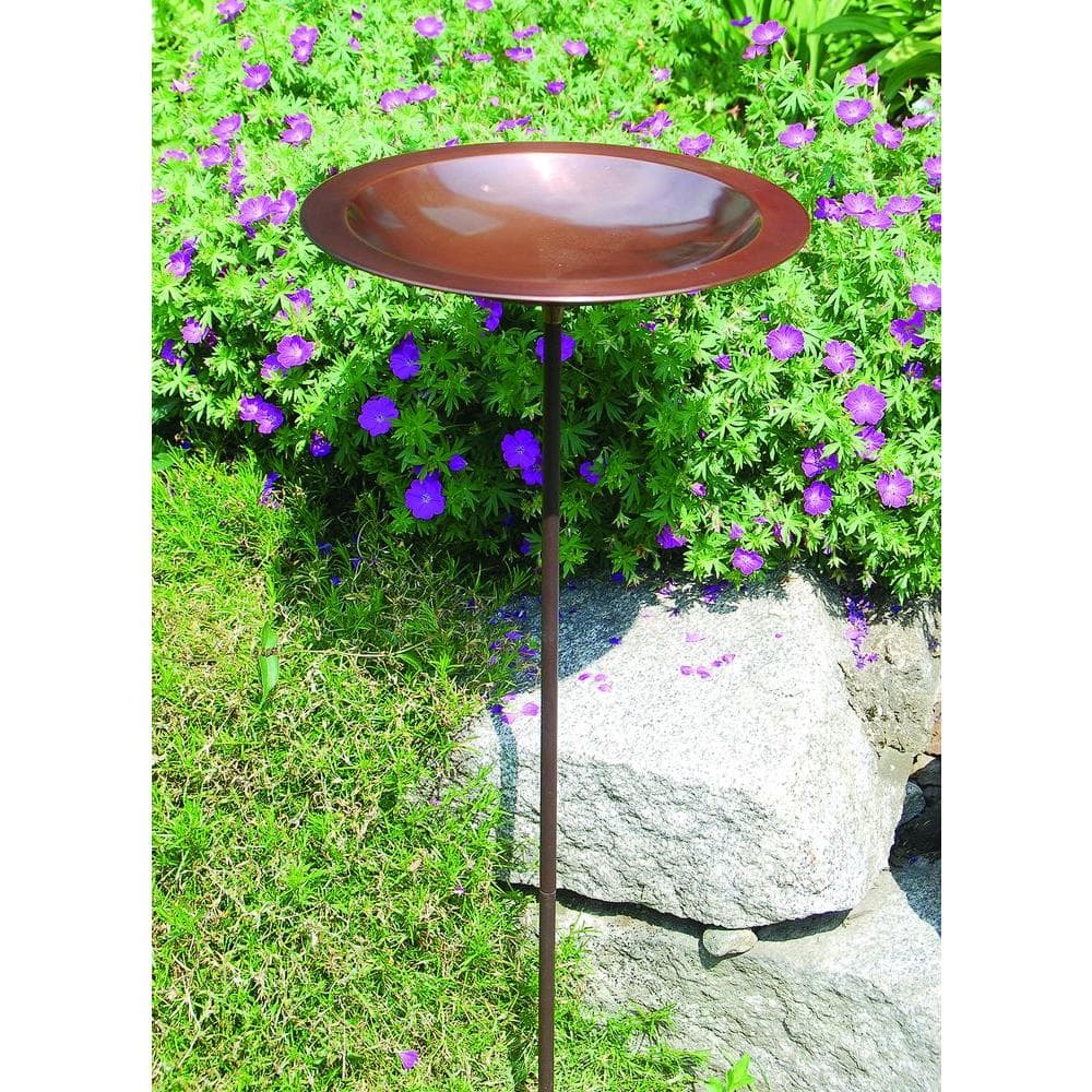 Achla Designs 12.75 in. Dia Antique Copper Classic II Birdbath with Stake BB-05-S