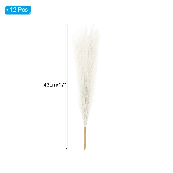 12 Pcs 17 Inch Faux Pampas Grass Artificial Boho Decor