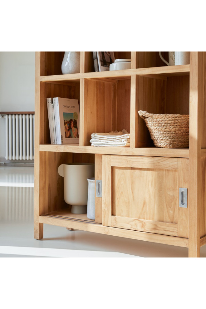 Teak Sliding Door Bookcase  Tikamoon Coffee Tek Slide   Transitional   Bookcases   by Oroa   Distinctive Furniture  Houzz