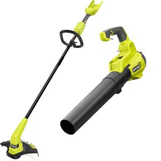 RYOBI 40V Cordless Battery String Trimmer and 120 MPH 450 MPH Jet Fan Leaf Blower (2-Tool) RY402013BTL-BLW