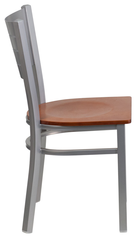 Silver Slat Chair Black Seat   Contemporary   Dining Chairs   by Beyond Design  ampMore  Houzz