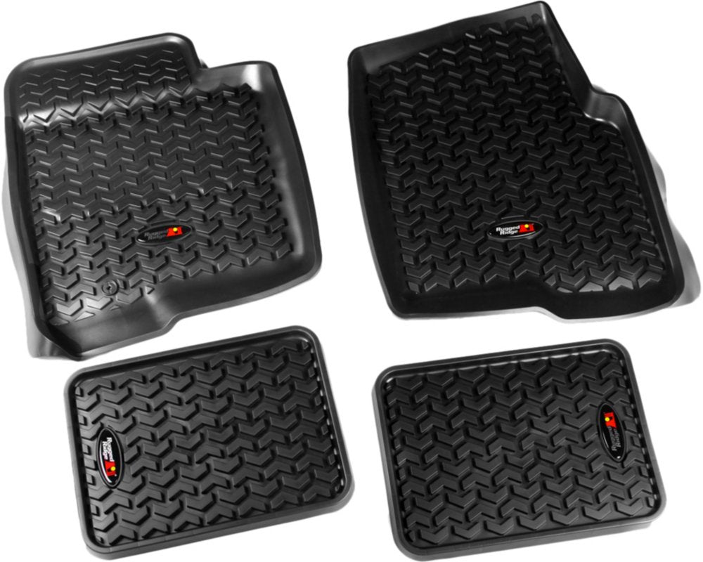 Rugged Ridge 82987.23 Floor Liner， Front; Black， 2009-2014 Ford F-150 / Raptor