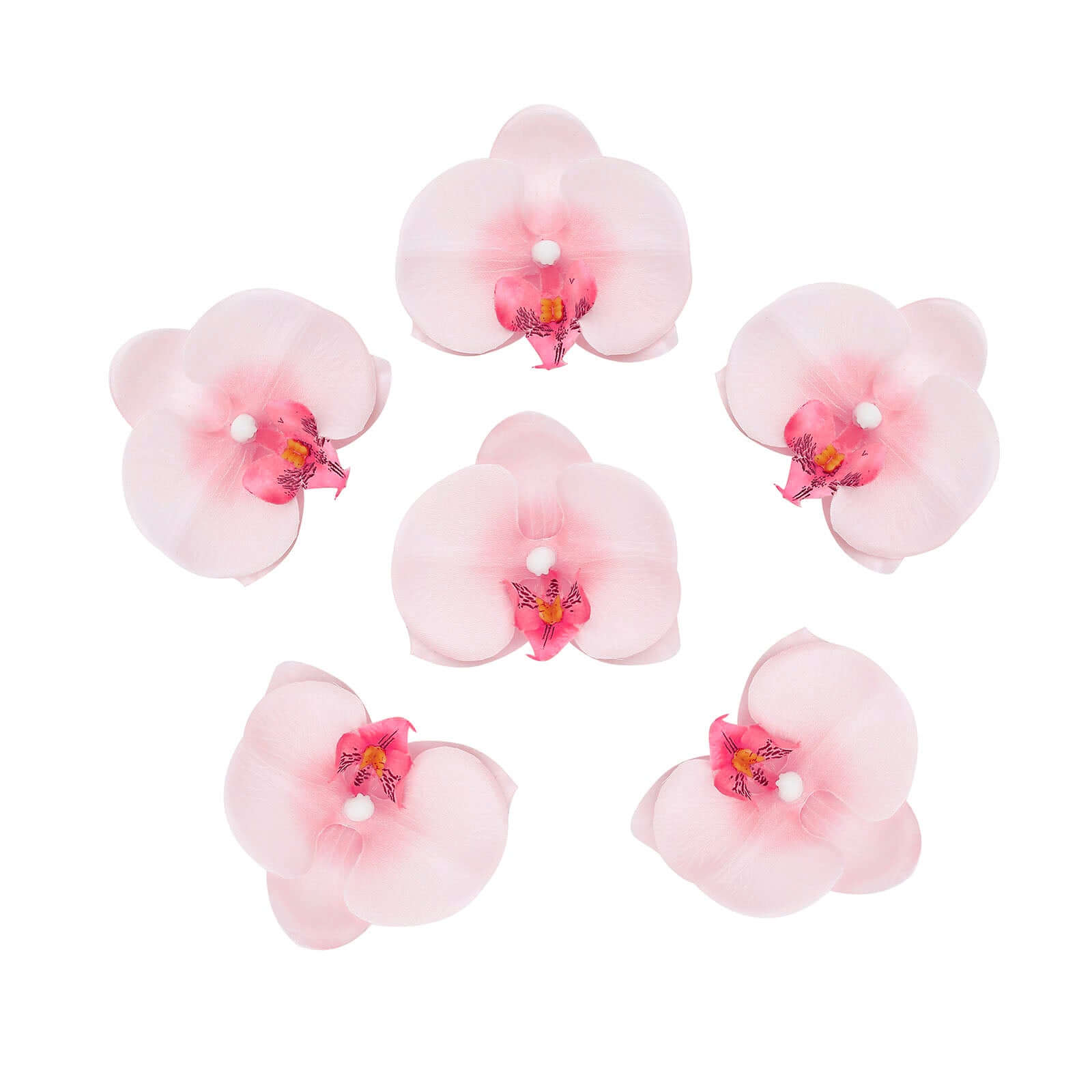 20 Flower Heads Pink Artificial Silk Orchids DIY Crafts 4