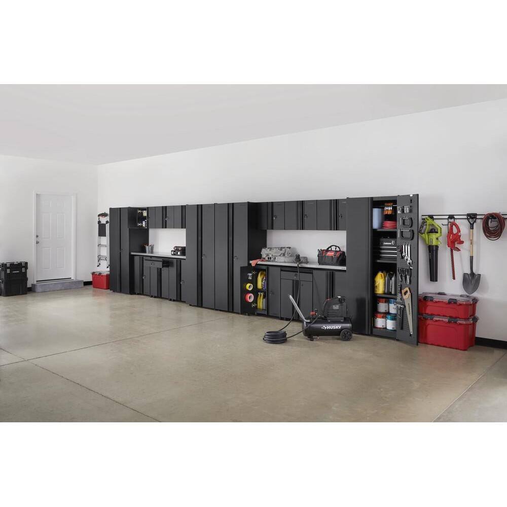 Husky 18-Piece Regular Duty Welded Steel Garage Storage System in Black (266 in. W x 75 in. H x 19 in. D) GS26418-SS